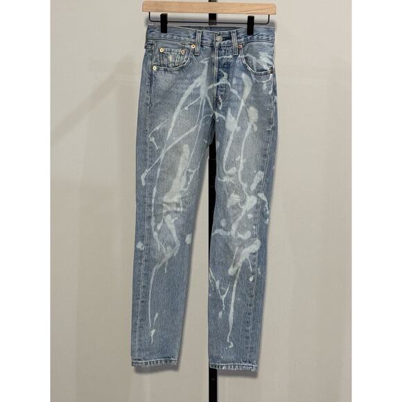 Levis 501 Skinny Jeans 24x30 Custom Button Fly - Picture 1 of 4
